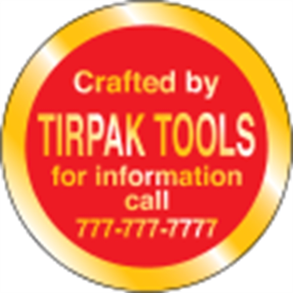 1.5" circle shaped ID decal made of gold polyester with permanent... from ASI 89910 Stouse, LLC