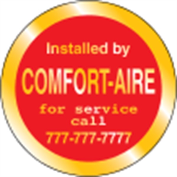 1.5" circle shaped ID decal made of gold polyester with permanent... from ASI 89910 Stouse, LLC