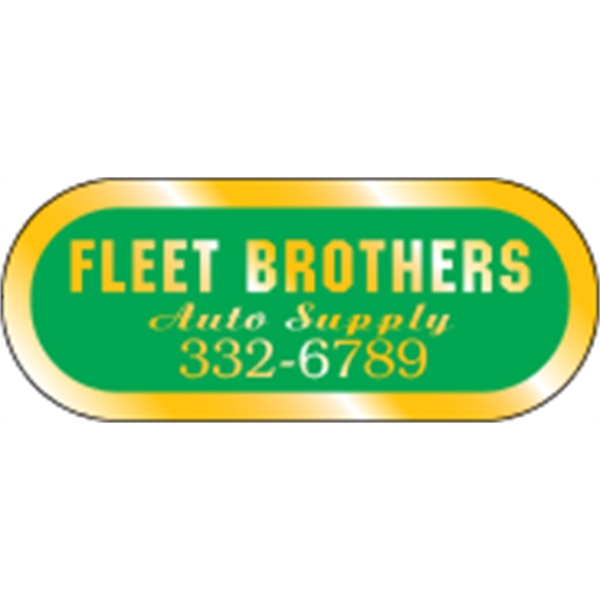 2.5" x 1" capsule shaped ID decal made of gold polyester... from ASI 89910 Stouse, LLC