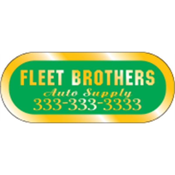 2.5" x 1" capsule shaped ID decal made of gold polyester... from ASI 89910 Stouse, LLC