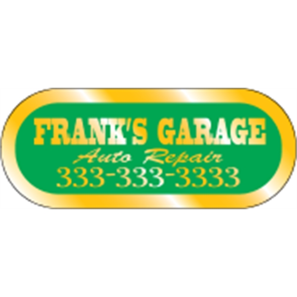 2.5" x 1" capsule shaped ID decal made of gold polyester... from ASI 89910 Stouse, LLC