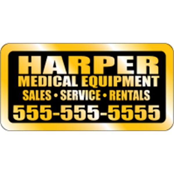 2.75" x 1.375" rectangle shaped ID decal made of gold polyester... from ASI 89910 Stouse, LLC