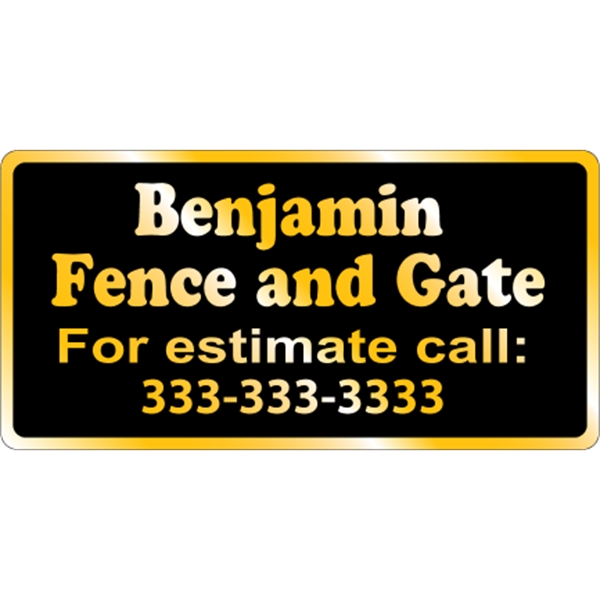 6" x 3" rectangle shaped ID decal made of gold polyester... from ASI 89910 Stouse, LLC