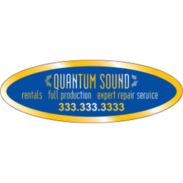 3.75" x 1.25" oval shaped identification decal made of gold polyester.... from ASI 89910 Stouse, LLC