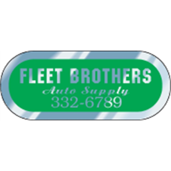 2.5" x 1" capsule shaped identification decal made of chrome polyester.... from ASI 89910 Stouse, LLC