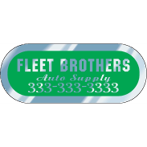 2.5" x 1" capsule shaped identification decal made of chrome polyester.... from ASI 89910 Stouse, LLC