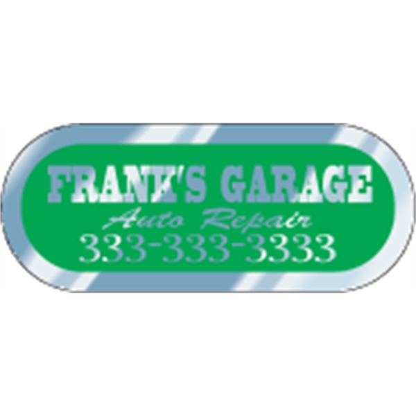 2.5" x 1" capsule shaped identification decal made of chrome polyester.... from ASI 89910 Stouse, LLC