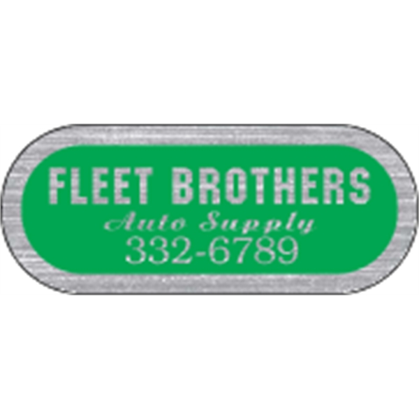 2.5" x 1" capsule-shaped identification decal made of brushed chrome polyester.... from ASI 89910 Stouse, LLC