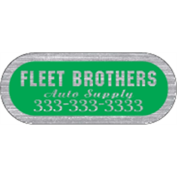 2.5" x 1" capsule-shaped identification decal made of brushed chrome polyester.... from ASI 89910 Stouse, LLC