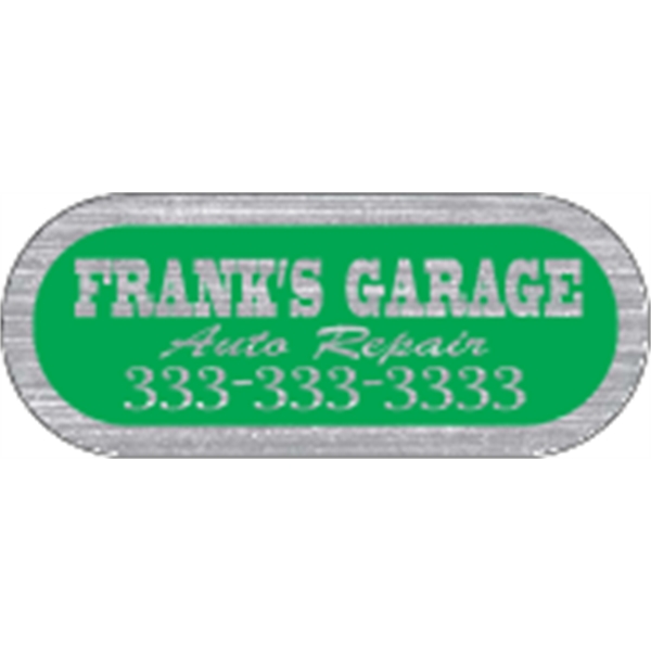 2.5" x 1" capsule-shaped identification decal made of brushed chrome polyester.... from ASI 89910 Stouse, LLC