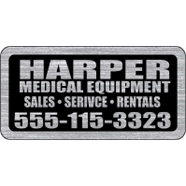 2.75" x 1.375" rectangular shaped ID decal made of brushed chrome... from ASI 89910 Stouse, LLC