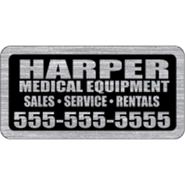 2.75" x 1.375" rectangular shaped ID decal made of brushed chrome... from ASI 89910 Stouse, LLC