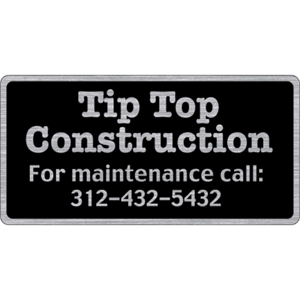 6" x 3" rectangular shaped ID decal made of brushed chrome... from ASI 89910 Stouse, LLC