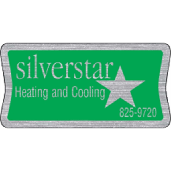 3" x 1.5" rectangular shaped decal with indented sides that's made... from ASI 89910 Stouse, LLC