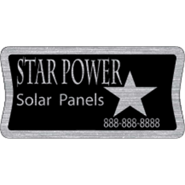 3" x 1.5" rectangular shaped decal with indented sides that's made... from ASI 89910 Stouse, LLC