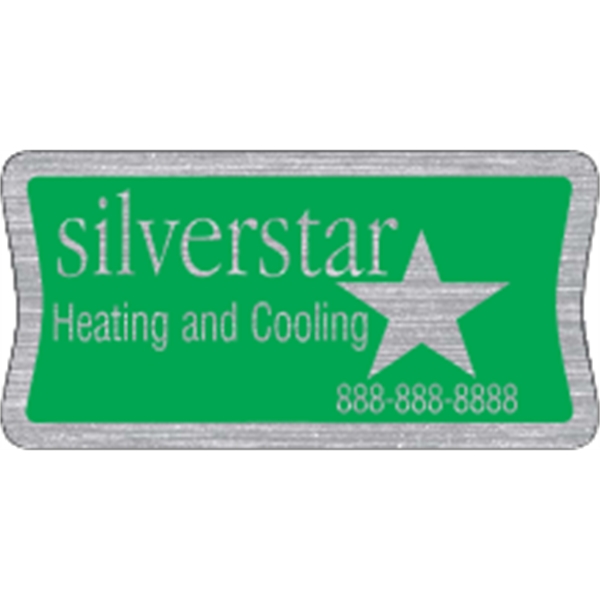 3" x 1.5" rectangular shaped decal with indented sides that's made... from ASI 89910 Stouse, LLC