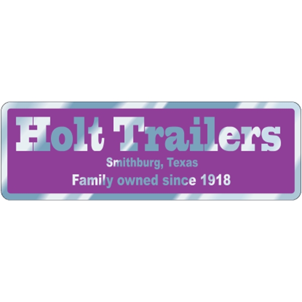 5.75" x 1.875" rectangle auto ad made from chrome polyester with... from ASI 89910 Stouse, LLC