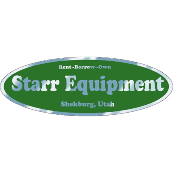 5.813" x 2" oval shaped auto ad made from chrome polyester... from ASI 89910 Stouse, LLC