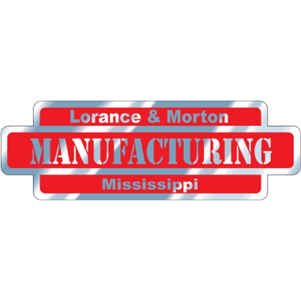 5.793" x 1.912" stacked rectangles auto ad made from chrome polyester... from ASI 89910 Stouse, LLC