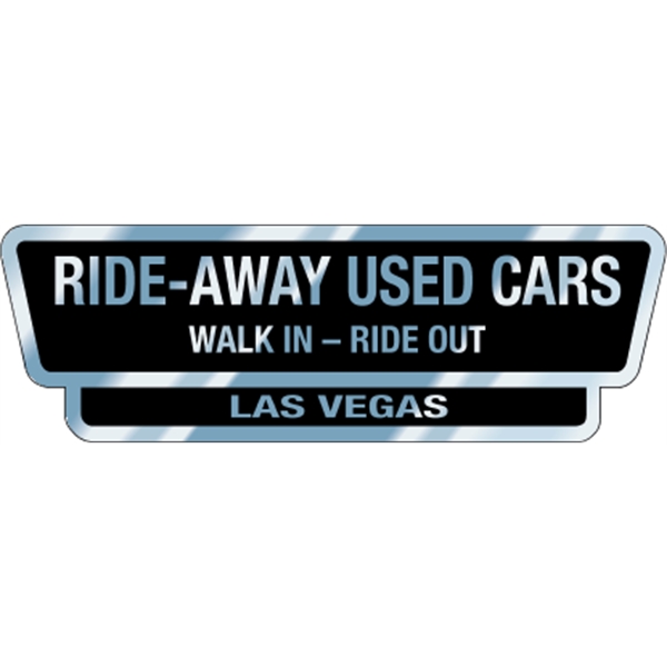 5.733" x 1.865" trapezoid with rectangle auto ad made from chrome... from ASI 89910 Stouse, LLC