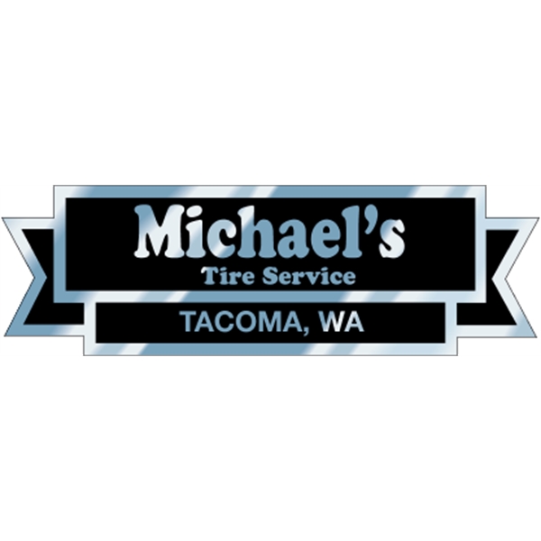 5.766" x 1.82" ribbon with rectangle shaped auto ad made from... from ASI 89910 Stouse, LLC