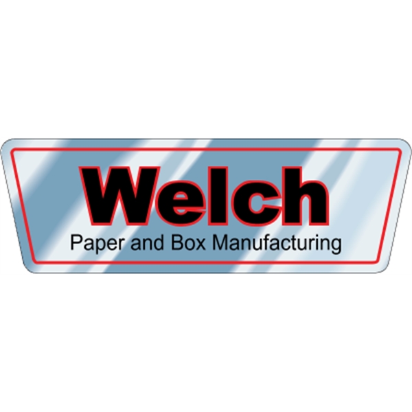 5.701" x 1.873" trapezoid shaped auto ad made from chrome polyester... from ASI 89910 Stouse, LLC