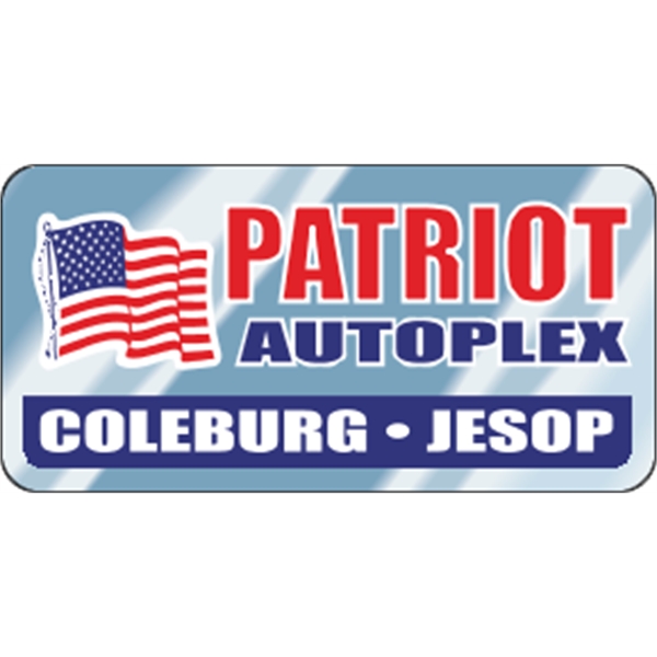 4" x 2" rectangle auto ad made from chrome polyester with... from ASI 89910 Stouse, LLC