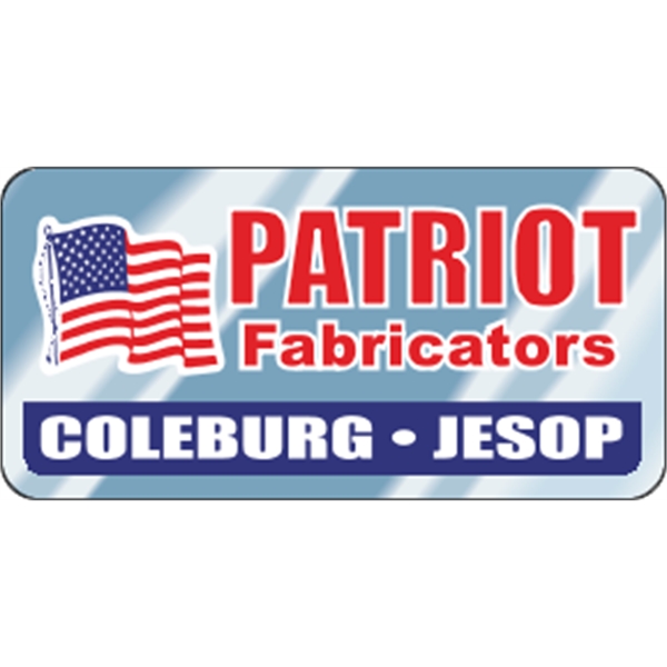 4" x 2" rectangle auto ad made from chrome polyester with... from ASI 89910 Stouse, LLC