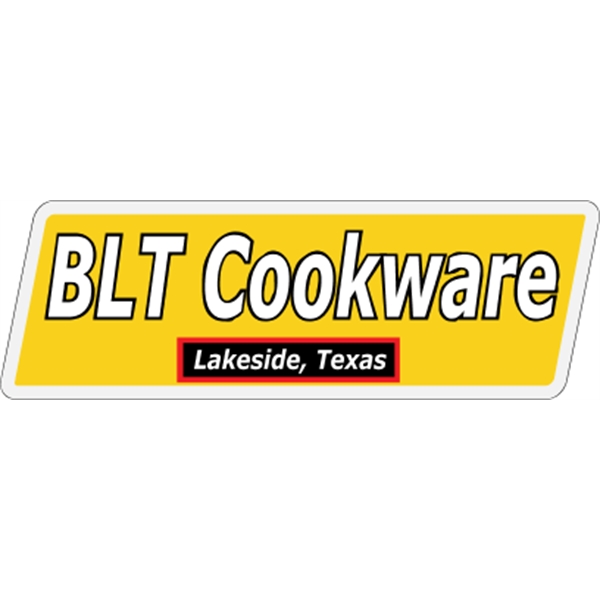 5.644" x 1.867" parallelogram shaped auto ad made from white reflective... from ASI 89910 Stouse, LLC