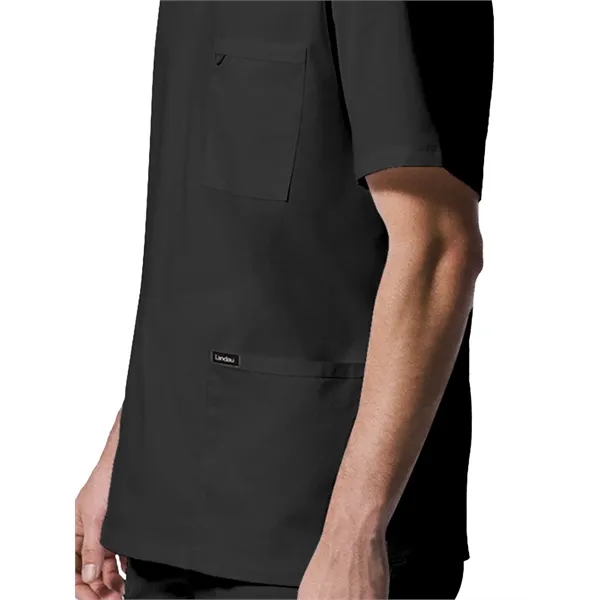 Landau ProFlex Men's Rib-Knit V-Neck Top... from ASI 86018 Scrub Authority / Uniform Stores