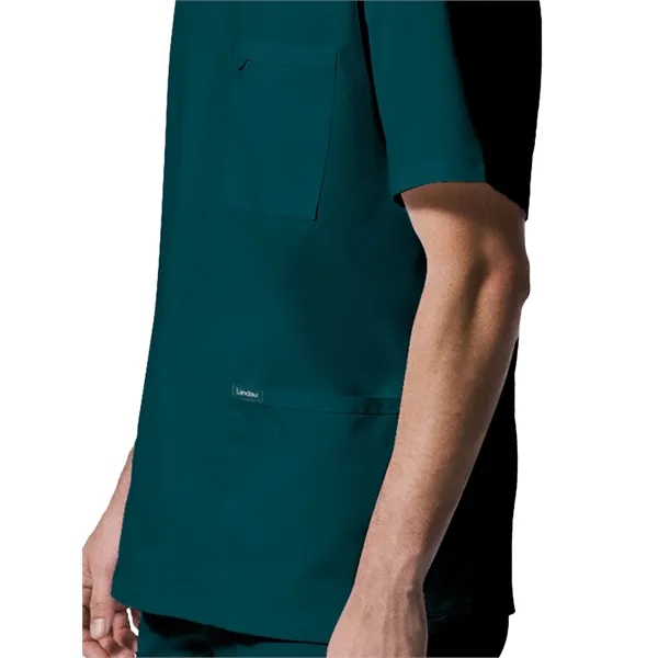 Landau ProFlex Men's Rib-Knit V-Neck Top... from ASI 86018 Scrub Authority / Uniform Stores