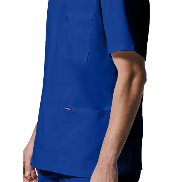Landau ProFlex Men's Rib-Knit V-Neck Top... from ASI 86018 Scrub Authority / Uniform Stores