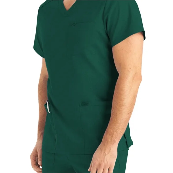 Landau ProFlex Men's Rib-Knit V-Neck Top... from ASI 86018 Scrub Authority / Uniform Stores