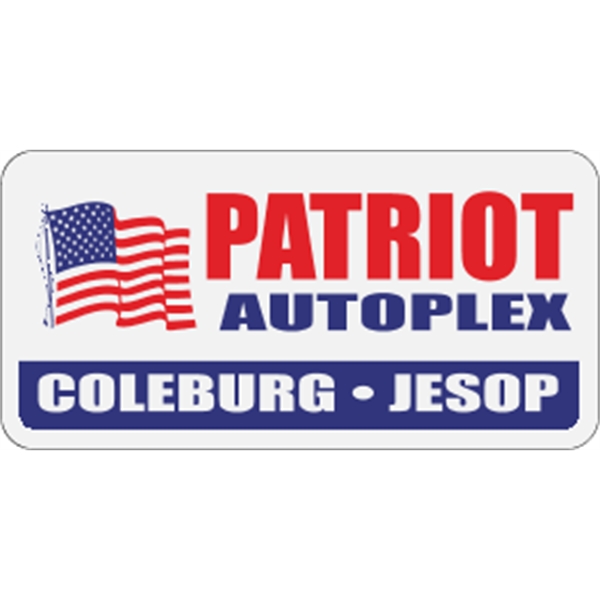 4" x 2" rectangular shaped auto ad made from white reflective... from ASI 89910 Stouse, LLC