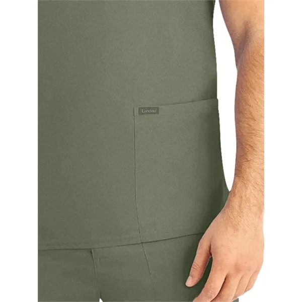 Landau ProFlex Men's Rib-Knit V-Neck Top... from ASI 86018 Scrub Authority / Uniform Stores