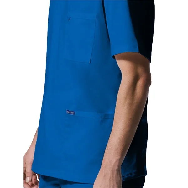 Landau ProFlex Men's Rib-Knit V-Neck Top... from ASI 86018 Scrub Authority / Uniform Stores