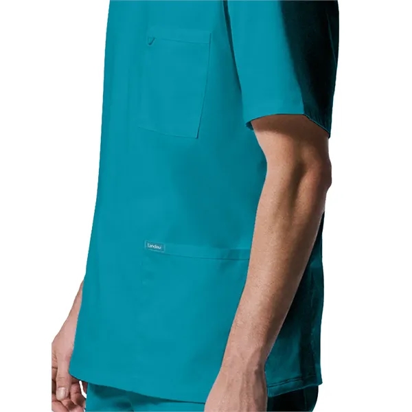 Landau ProFlex Men's Rib-Knit V-Neck Top... from ASI 86018 Scrub Authority / Uniform Stores