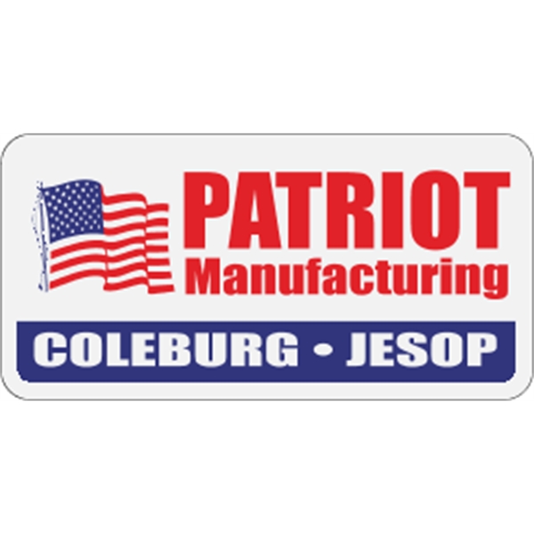 4" x 2" rectangular shaped auto ad made from white reflective... from ASI 89910 Stouse, LLC