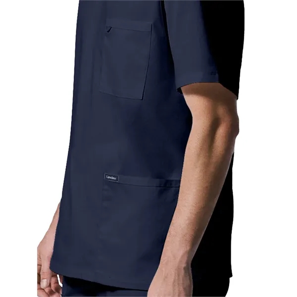 Landau ProFlex Men's Rib-Knit V-Neck Top... from ASI 86018 Scrub Authority / Uniform Stores