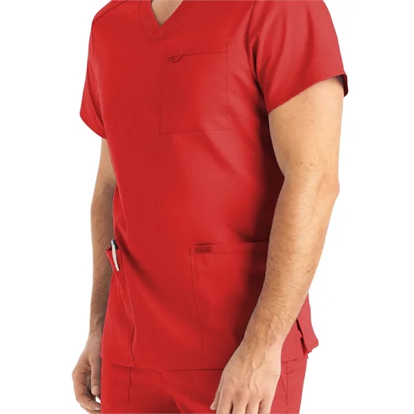 Landau ProFlex Men's Rib-Knit V-Neck Top... from ASI 86018 Scrub Authority / Uniform Stores