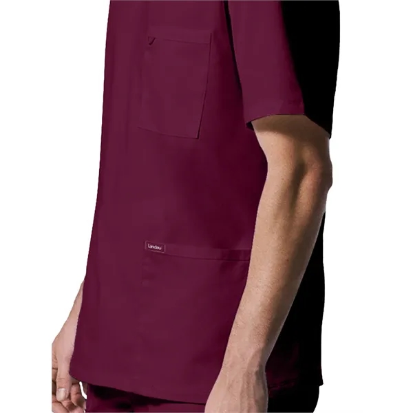 Landau ProFlex Men's Rib-Knit V-Neck Top... from ASI 86018 Scrub Authority / Uniform Stores