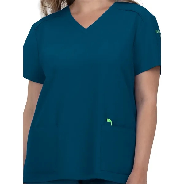 koi - Cureology - Women's 3-Pocket V-Neck Cardi Scrub Top... from ASI 86018 Scrub Authority