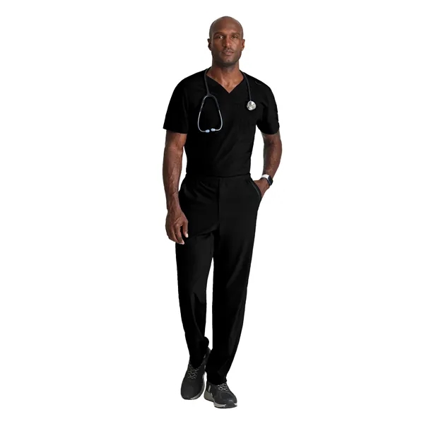 Barco One Men's 2 Pocket Ribbed V-neck Top... from ASI 86018 Scrub Authority / Uniform Stores