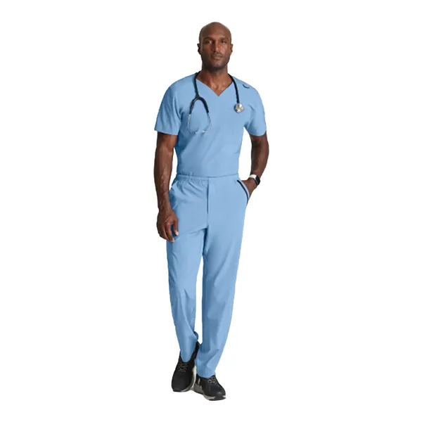 Barco One Men's 2 Pocket Ribbed V-neck Top... from ASI 86018 Scrub Authority / Uniform Stores