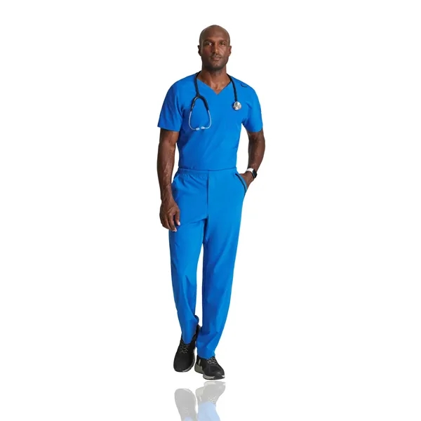Barco One Men's 2 Pocket Ribbed V-neck Top... from ASI 86018 Scrub Authority / Uniform Stores