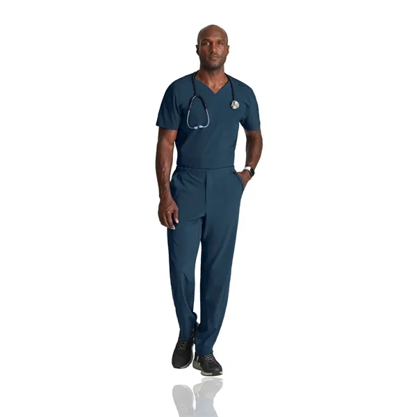 Barco One Men's 2 Pocket Ribbed V-neck Top... from ASI 86018 Scrub Authority / Uniform Stores