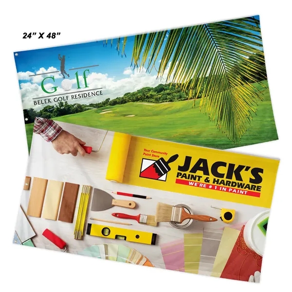 Dye-sublimation printed 24" x 48" custom flags.... from ASI 93987 Martini-Vispak Inc.