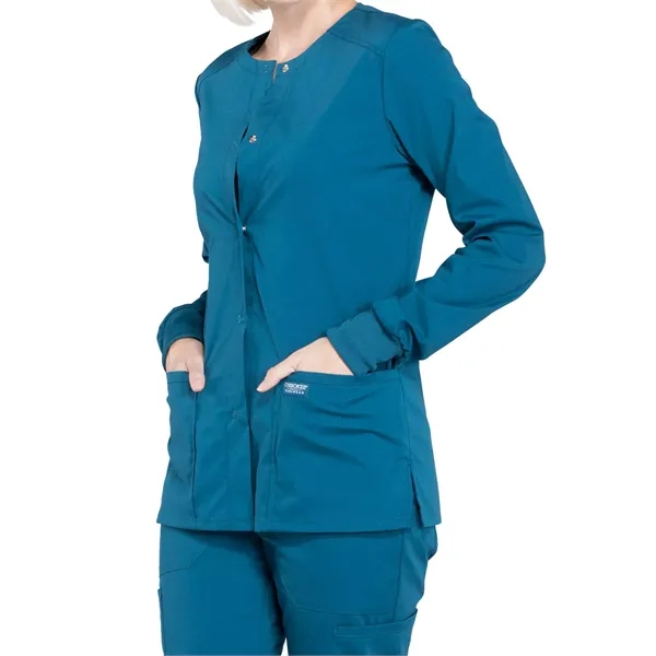 Cherokee WW Professionals Women's Snap Front Warm-up Jacket... from ASI 86018 Scrub Authority / Uniform Stores