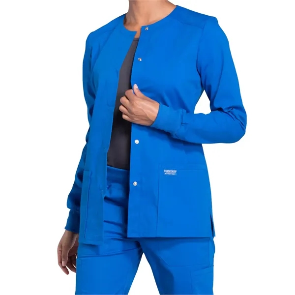 Cherokee WW Professionals Women's Snap Front Warm-up Jacket... from ASI 86018 Scrub Authority / Uniform Stores