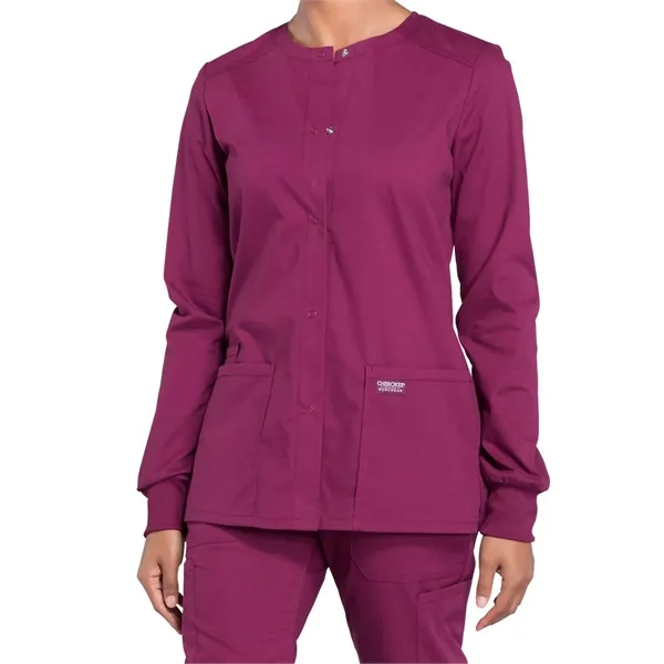 Cherokee WW Professionals Women's Snap Front Warm-up Jacket... from ASI 86018 Scrub Authority / Uniform Stores